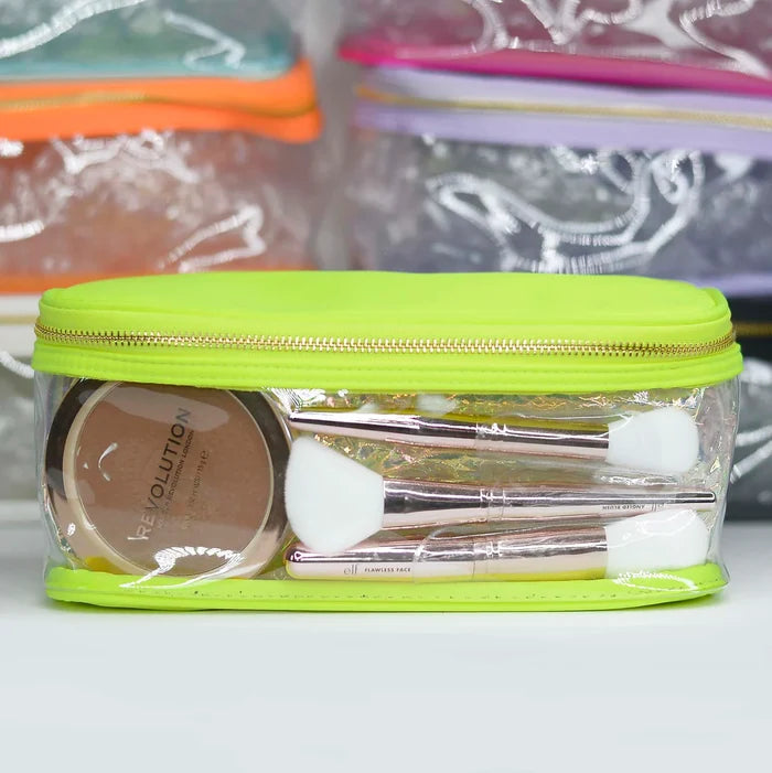 Brighten Up Nylon & Clear Rectangle Makeup Bag