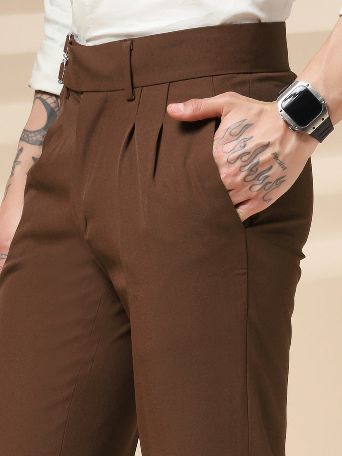 Brown Double Buckle Gurkha Pants by ITALIAN VEGA®