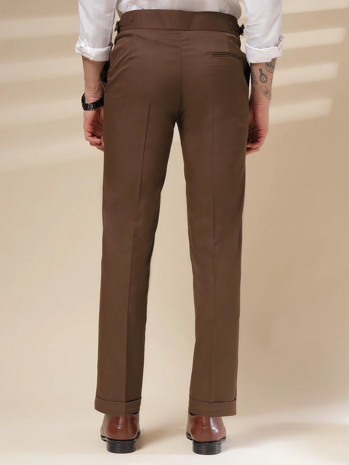 Brown Signature Buttoned Gurkha Pants by ITALIAN VEGA®