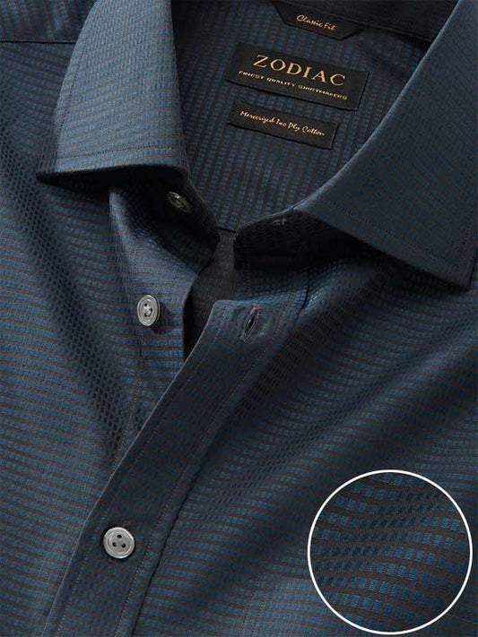 Bruciato Black Solid Full Sleeve Single Cuff Classic Fit Semi Formal Dark Two Ply Mercerized Cotton Shirt