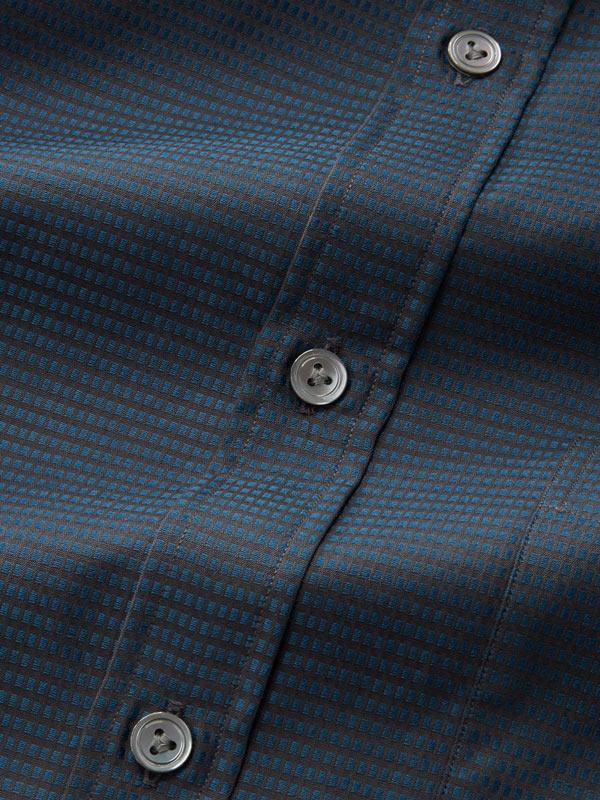 Bruciato Black Solid Full Sleeve Single Cuff Classic Fit Semi Formal Dark Two Ply Mercerized Cotton Shirt