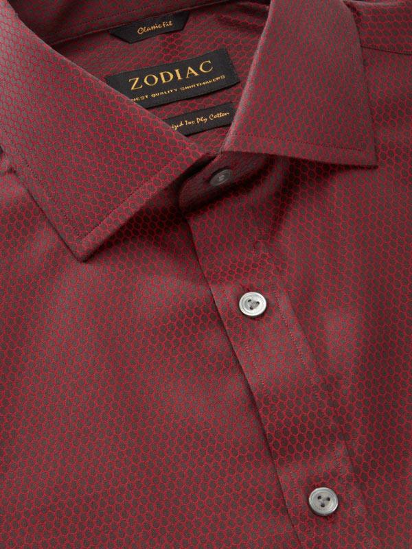 Bruciato Maroon Solid Full Sleeve Single Cuff Classic Fit Semi Formal Dark Two Ply Mercerized Cotton Shirt