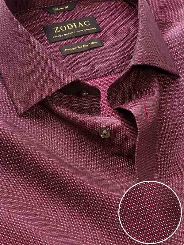 Bruciato Purple Solid Full Sleeve Single Cuff Tailored Fit Semi Formal Dark Two Ply Mercerized Cotton Shirt
