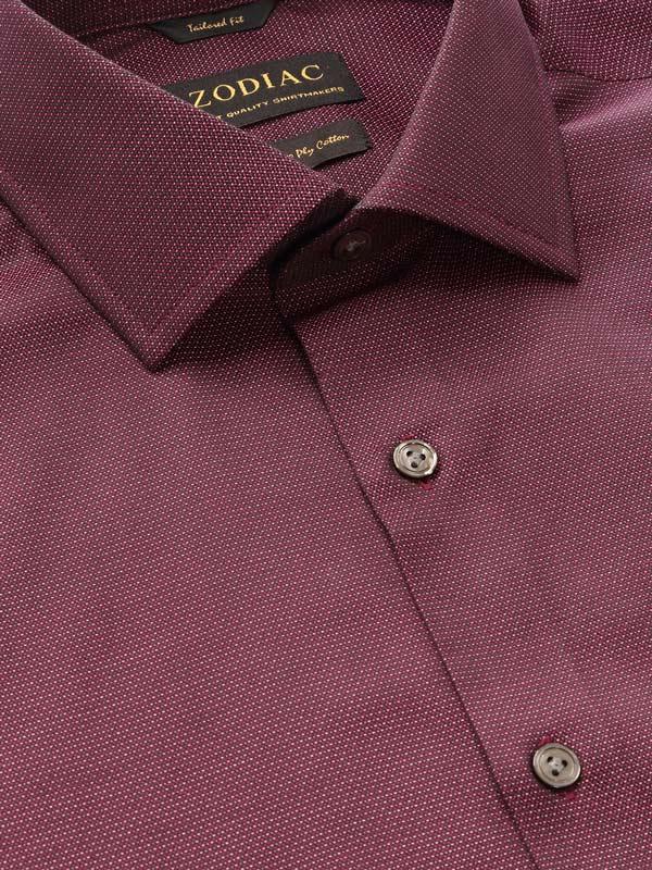 Bruciato Purple Solid Full Sleeve Single Cuff Tailored Fit Semi Formal Dark Two Ply Mercerized Cotton Shirt
