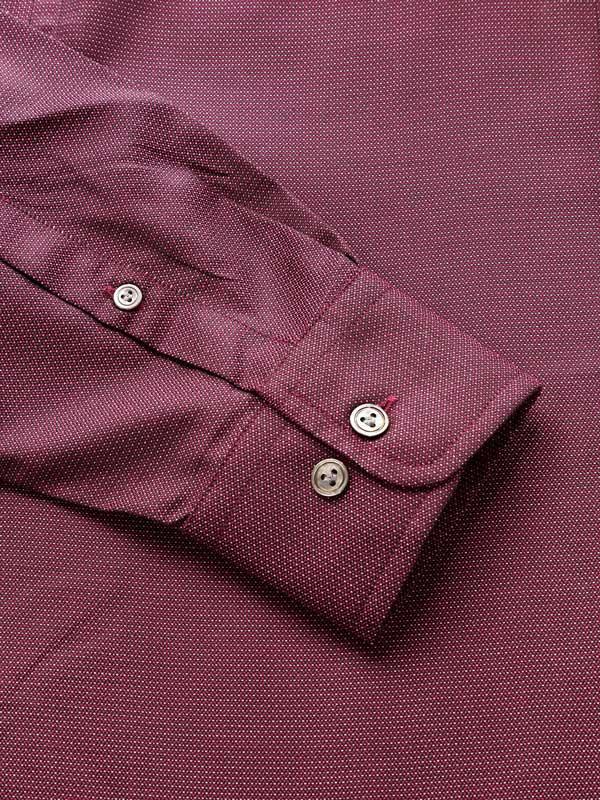 Bruciato Purple Solid Full Sleeve Single Cuff Tailored Fit Semi Formal Dark Two Ply Mercerized Cotton Shirt