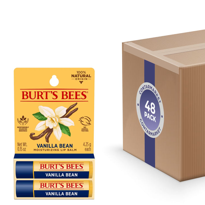 Burt’s Bees Vanilla Bean Lip Balm 0.15 oz 2 Ct Blister Pack - 48 Pack