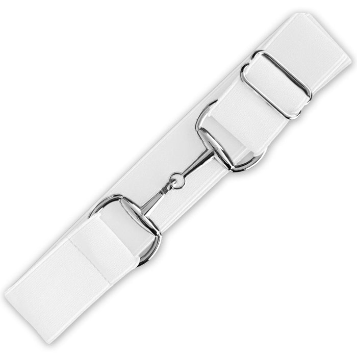 B&W - White Elastic Equestrian Belt