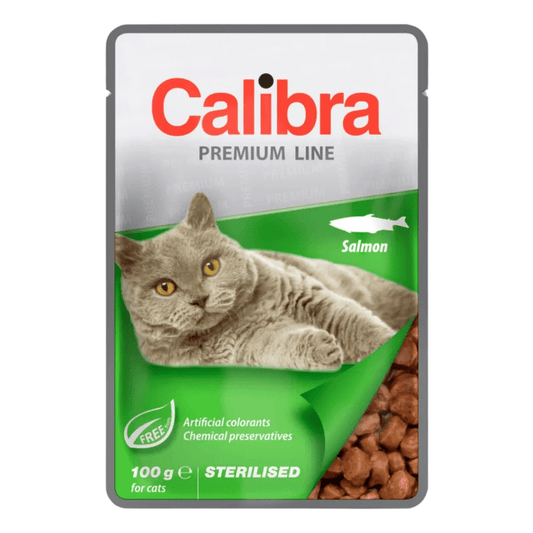 Calibra Premium Pouches | Adult Cat | Sterilised Salmon