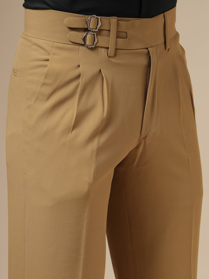 Camel Double Buckle Gurkha Pants by ITALIAN VEGA®