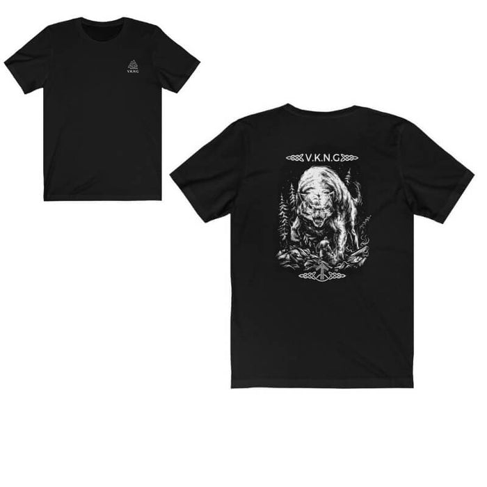 Printify T-Shirt V.K.N.G™ Tyr vs Fenrir Tshirt (Logo + Back)