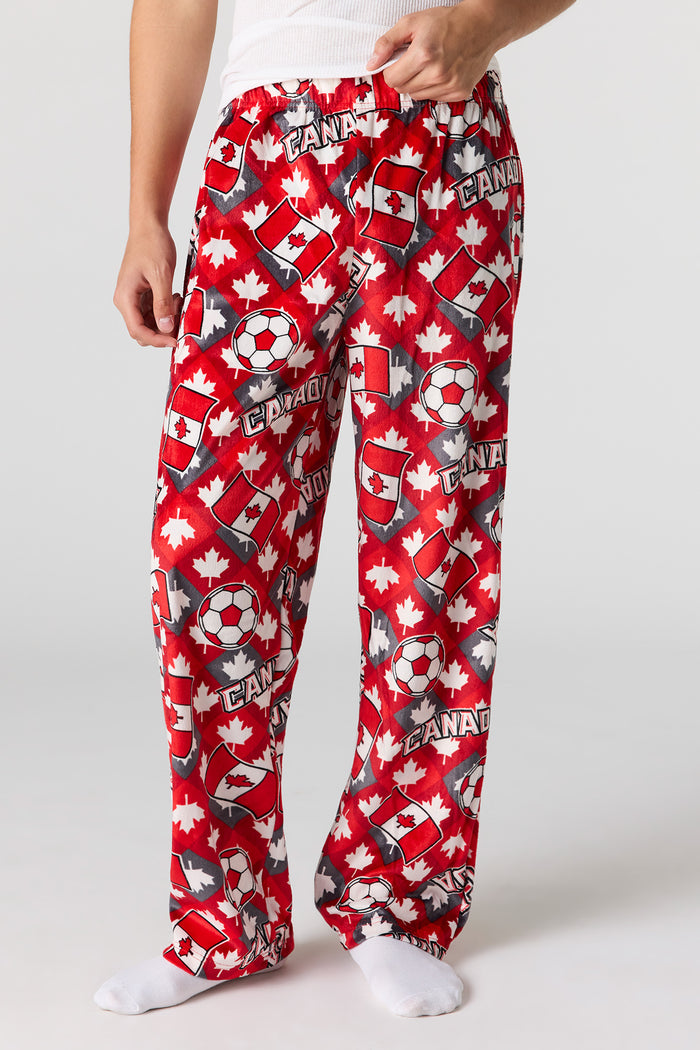 Canada Print Plush Pajama Pant