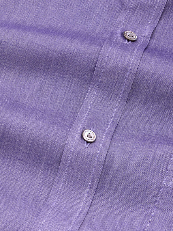 Carletti Purple Solid Full Sleeve Single Cuff Classic Fit Classic Formal Dark Cotton Shirt