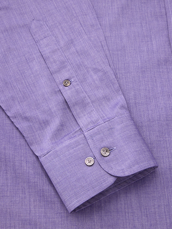 Carletti Purple Solid Full Sleeve Single Cuff Classic Fit Classic Formal Dark Cotton Shirt