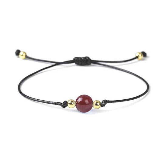 Carnelian birthstone bracelet for July, warm orange natural stone