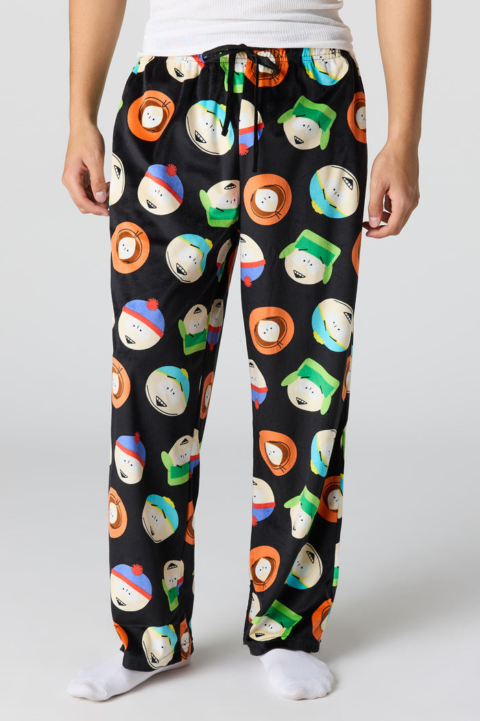 Cartoon Print Plush Pajama Pant