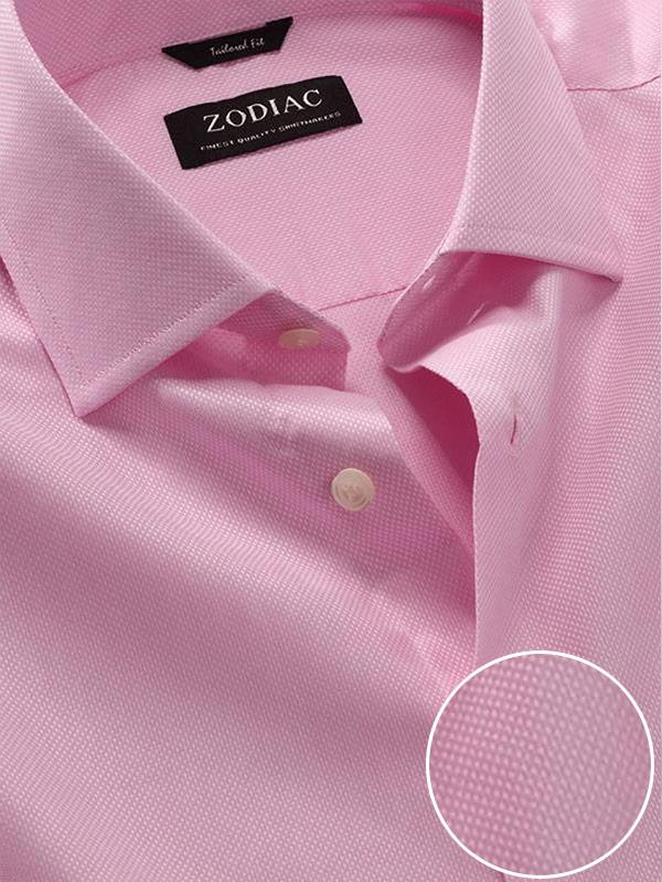 Cascia Pink Solid Half Sleeve Tailored Fit Classic Formal Cotton Shirt