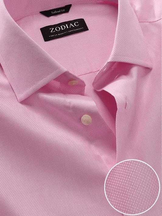 Cascia Pink Solid Half Sleeve Tailored Fit Classic Formal Cotton Shirt