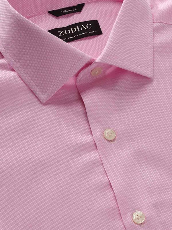 Cascia Pink Solid Half Sleeve Tailored Fit Classic Formal Cotton Shirt
