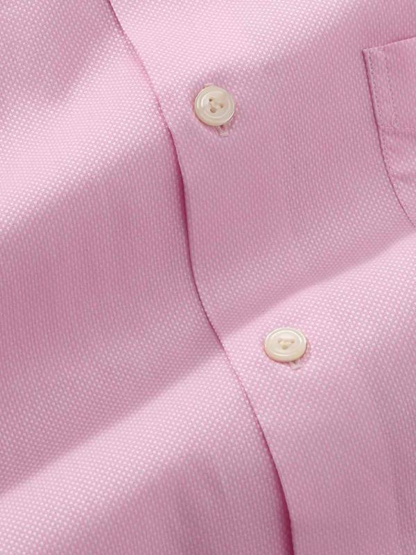 Cascia Pink Solid Half Sleeve Tailored Fit Classic Formal Cotton Shirt