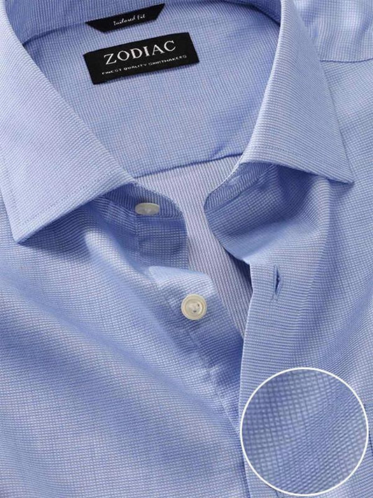 Cascia Sky Solid Full Sleeve Single Cuff Tailored Fit Classic Formal Cotton Shirt