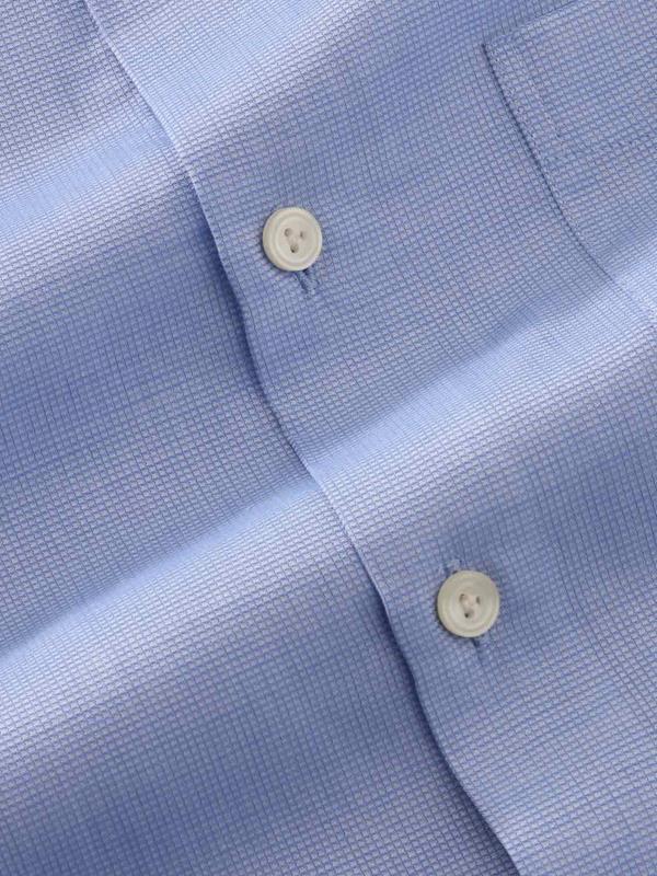 Cascia Sky Solid Full Sleeve Single Cuff Tailored Fit Classic Formal Cotton Shirt