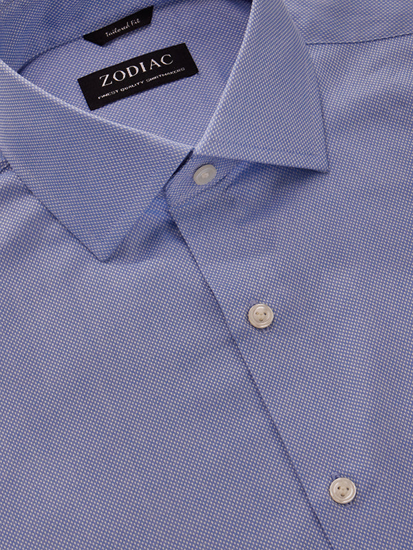 Cascia Sky Solid Half Sleeve Tailored Fit Classic Formal Cotton Shirt