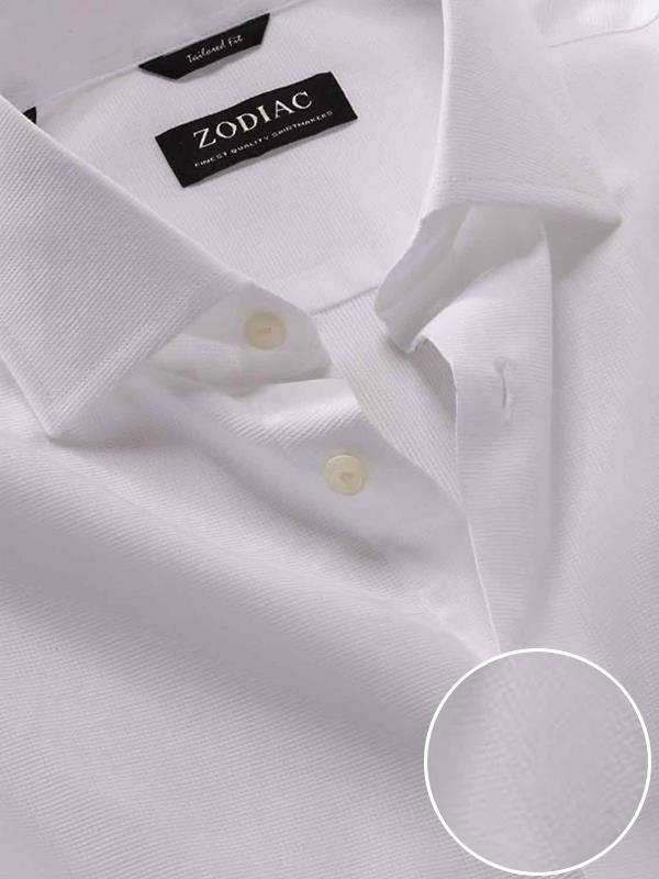 Cascia White Solid Full Sleeve Single Cuff Tailored Fit Classic Formal Cotton Shirt
