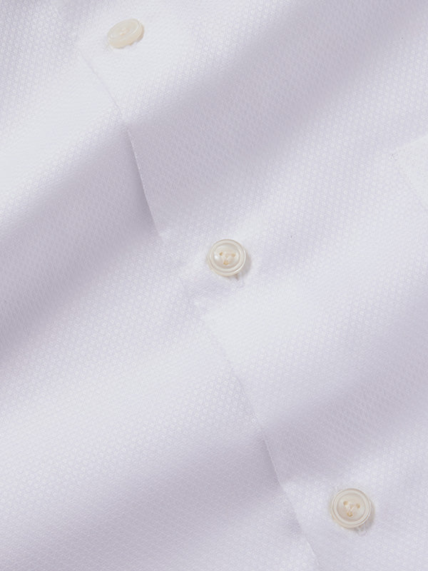 Cascia White Solid Half Sleeve Tailored Fit Classic Formal Cotton Shirt