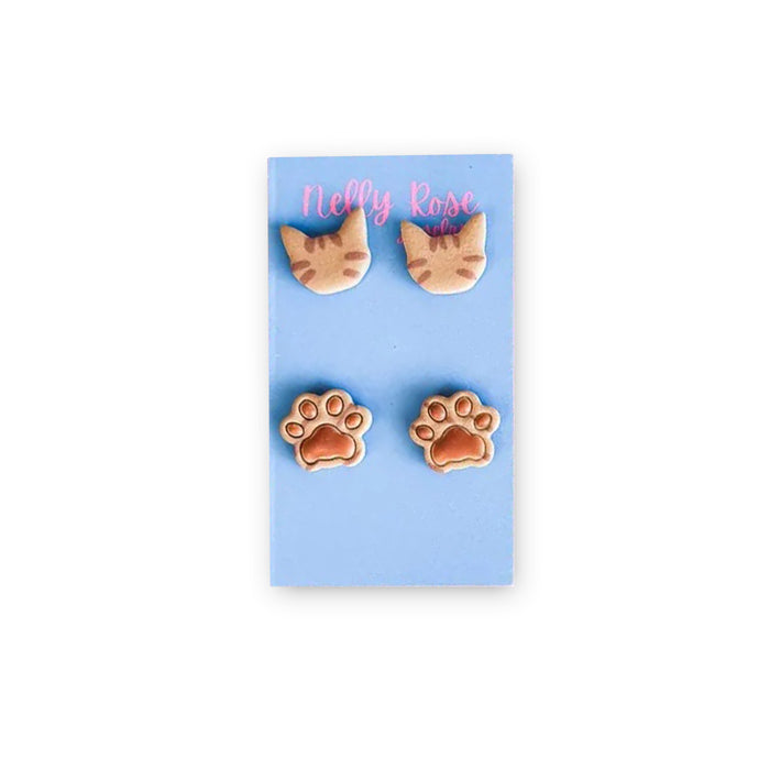 Cat Clay Earrings