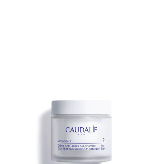 Caudalie Vinoperfect Dark Spot Niacinamide Moisturizer 50ml lotion with smooth, hydrating texture and elegant packaging.