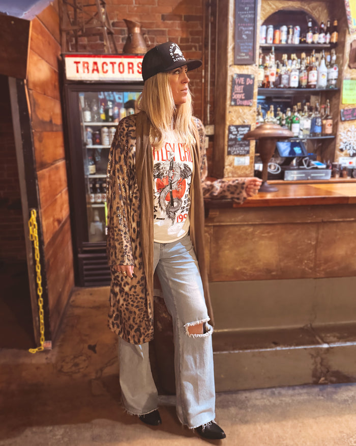 Caviar Dreams Leopard Sequins Duster