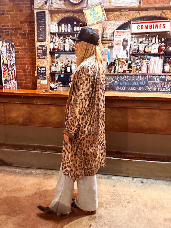 Caviar Dreams Leopard Sequins Duster