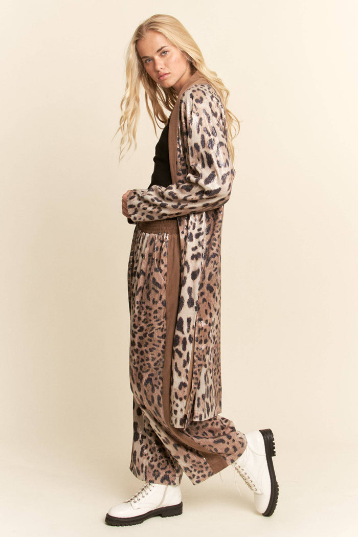 Caviar Dreams Leopard Sequins Duster