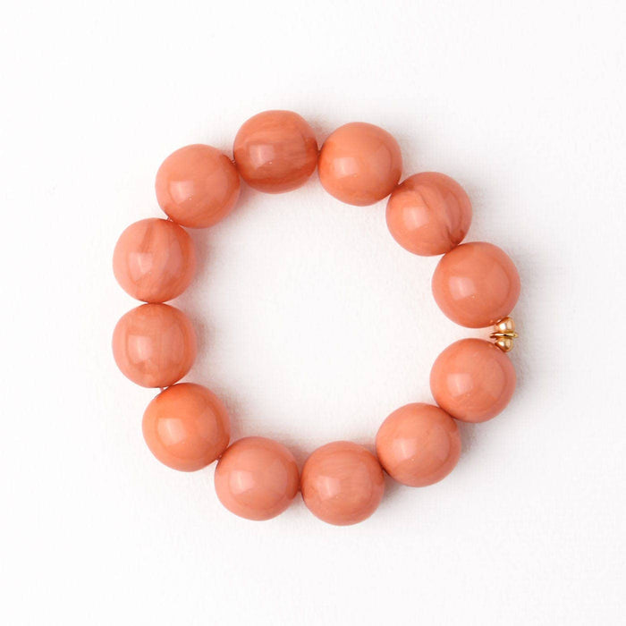 Cece Large Resin Bead Bracelet Coral