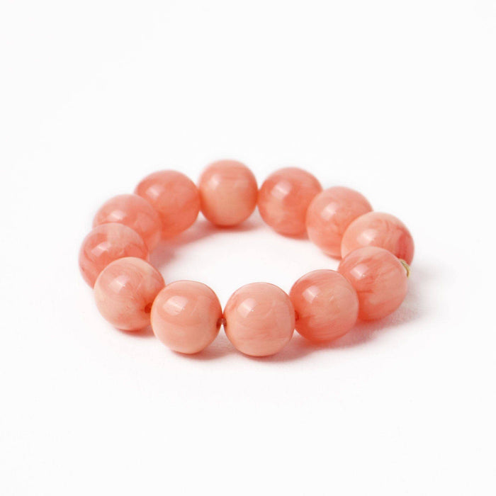 Cece Large Resin Bead Bracelet Coral