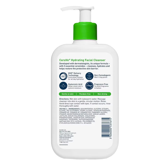 CeraVe Hydrating Facial Cleanser - 16 oz - 12 Pack