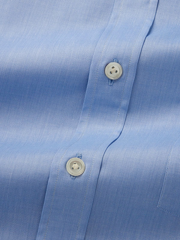 Chambray Sky Solid Full Sleeve Single Cuff Classic Fit Classic Formal Two Ply Mercerized Cotton Shirt