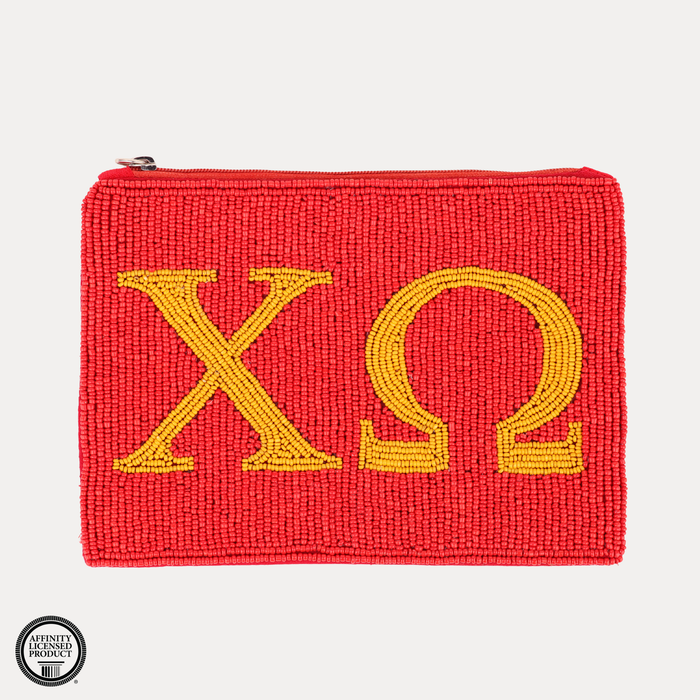 Chi Omega Beaded Pouch