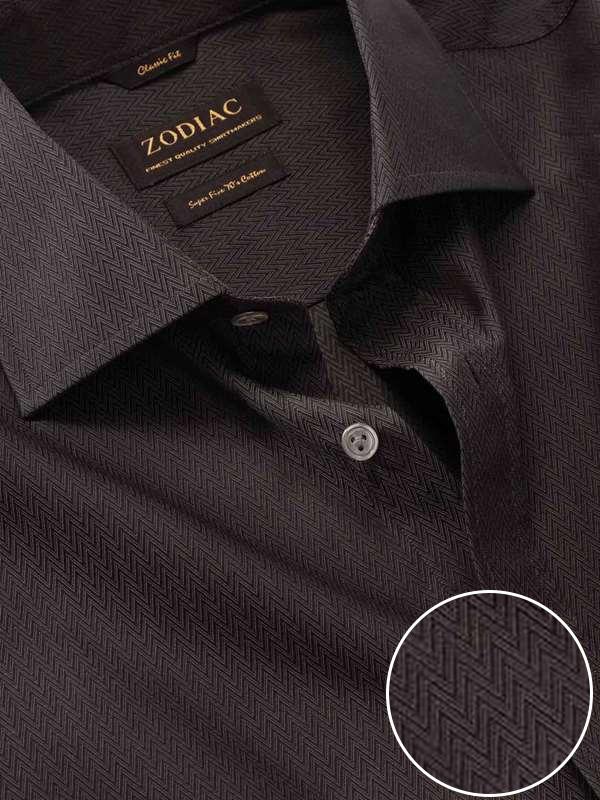 Chianti Black Solid Full Sleeve Single Cuff Classic Fit Dark Semi Formal Cotton Shirt