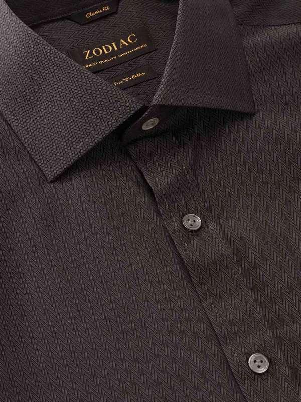 Chianti Black Solid Full Sleeve Single Cuff Classic Fit Dark Semi Formal Cotton Shirt