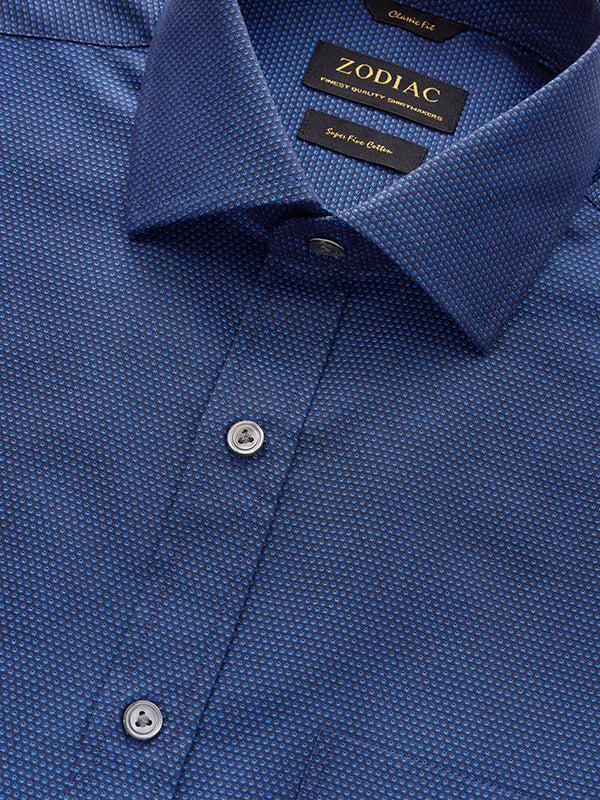 Chianti Navy Solid Full Sleeve Single Cuff Classic Fit Dark Semi Formal Cotton Shirt