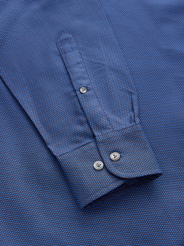 Chianti Navy Solid Full Sleeve Single Cuff Classic Fit Dark Semi Formal Cotton Shirt