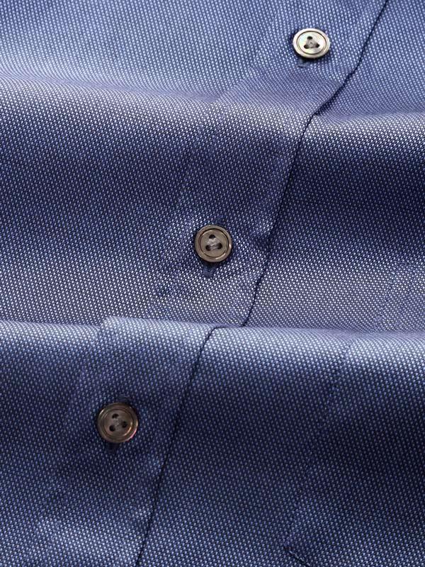 Chirico Navy Check Full Sleeve Single Cuff Classic Fit Semi Formal Dark Super Fine Cotton Shirt