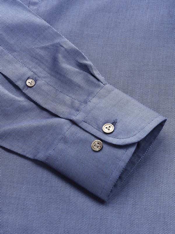 Chirico Navy Check Full Sleeve Single Cuff Classic Fit Semi Formal Dark Super Fine Cotton Shirt