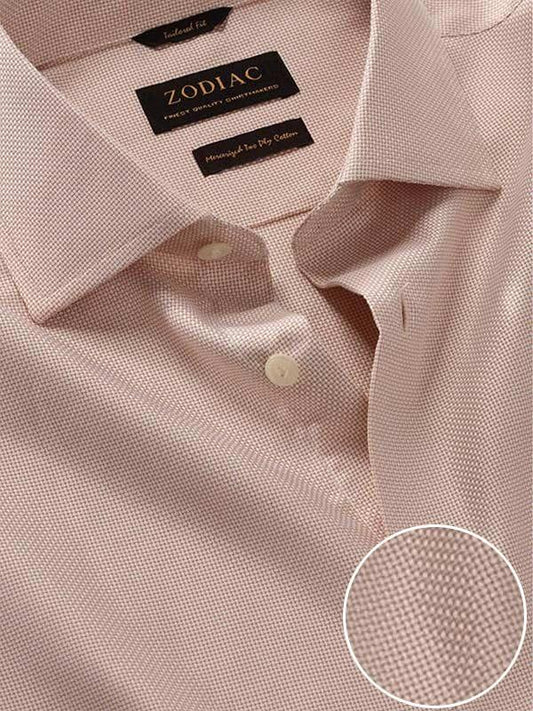 Cione Cream Check Full Sleeve Single Cuff Tailored Fit Classic Formal Two Ply Mercerized Cotton Shirt