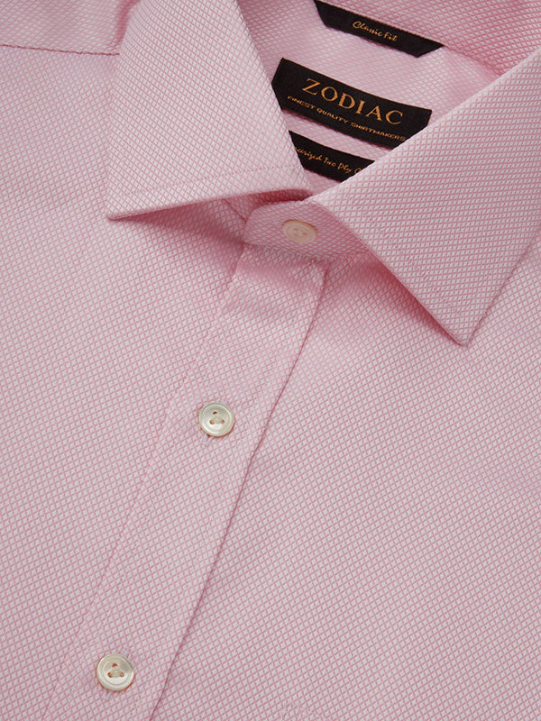 Cione Pink Check Full Sleeve Double Cuff Classic Fit Classic Formal Two Ply Mercerized Cotton Shirt