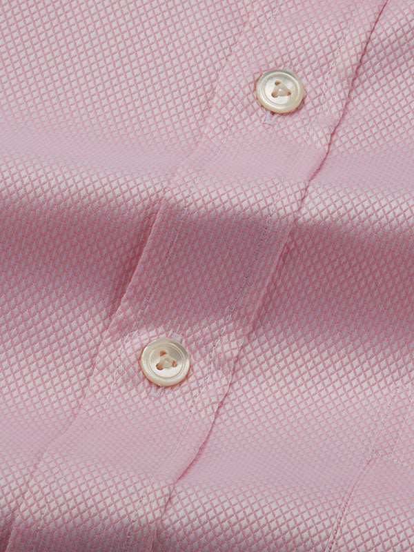 Cione Pink Check Full Sleeve Double Cuff Classic Fit Classic Formal Two Ply Mercerized Cotton Shirt