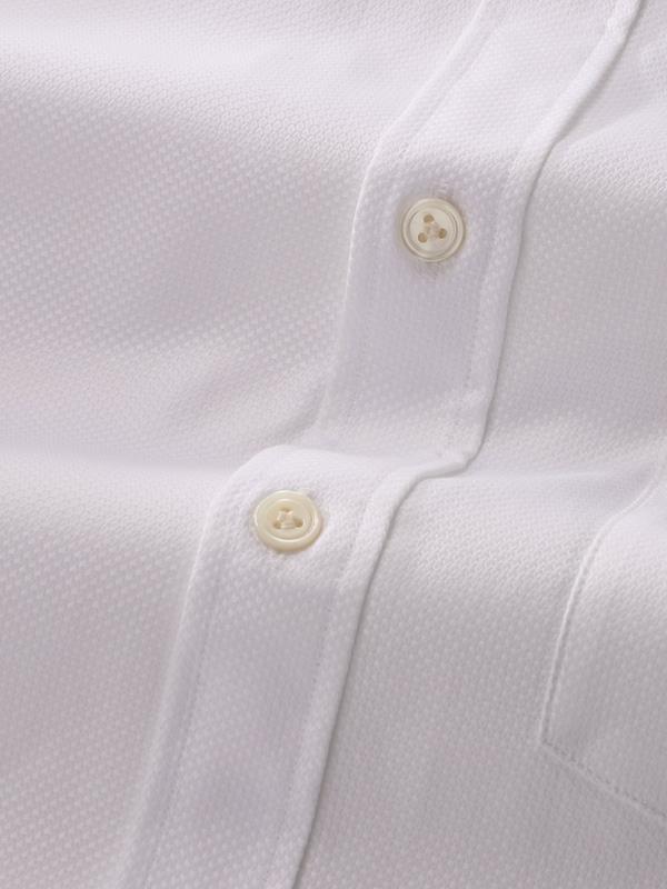 Cione White Solid Full Sleeve Double Cuff Classic Fit Classic Formal Two Ply Mercerized Cotton Shirt