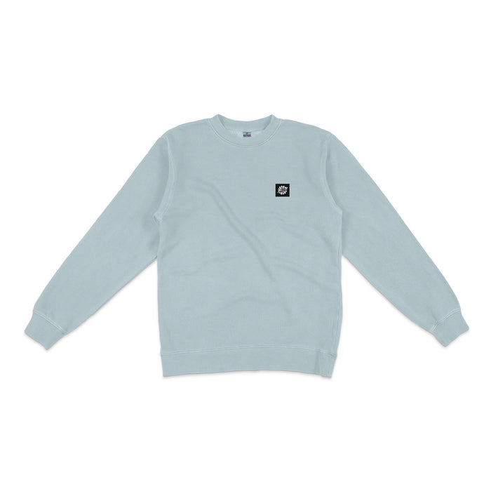 TRC Woven Patch Crewneck Sage Front view on a white background.