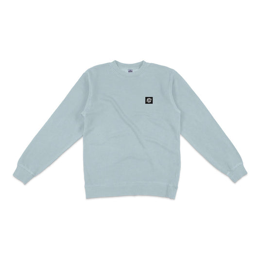 TRC Woven Patch Crewneck Sage Front view on a white background.